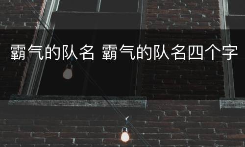 霸气的队名 霸气的队名四个字