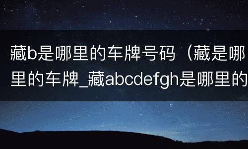 藏b是哪里的车牌号码（藏是哪里的车牌_藏abcdefgh是哪里的车牌号）