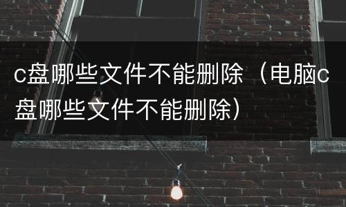 c盘哪些文件不能删除（电脑c盘哪些文件不能删除）