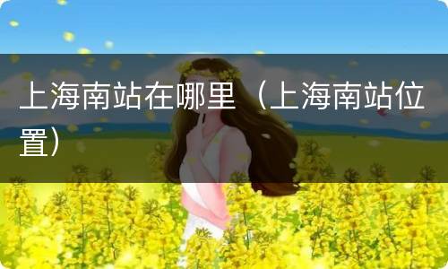上海南站在哪里（上海南站位置）