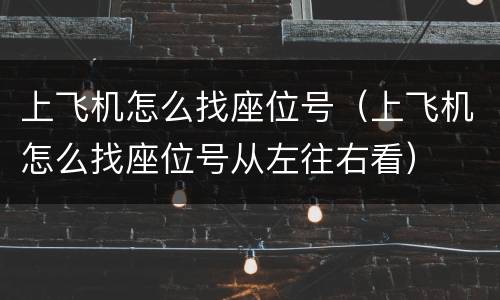 上飞机怎么找座位号（上飞机怎么找座位号从左往右看）