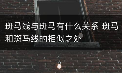 斑马线与斑马有什么关系 斑马和斑马线的相似之处