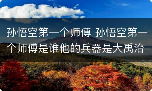 孙悟空第一个师傅 孙悟空第一个师傅是谁他的兵器是大禹治水的