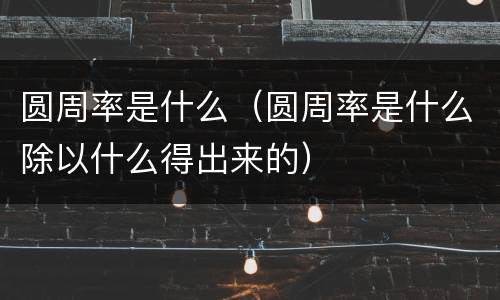 圆周率是什么（圆周率是什么除以什么得出来的）