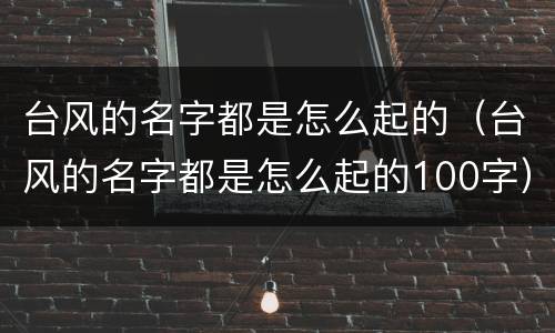 台风的名字都是怎么起的（台风的名字都是怎么起的100字）