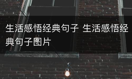 生活感悟经典句子 生活感悟经典句子图片