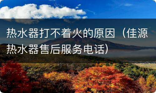 热水器打不着火的原因（佳源热水器售后服务电话）