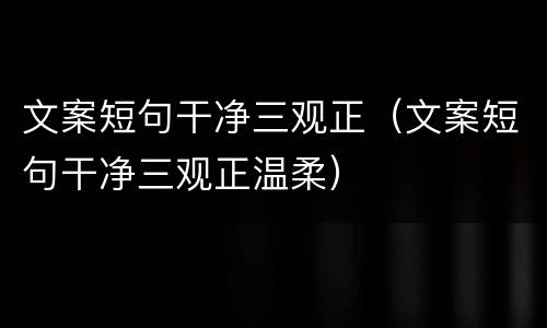 文案短句干净三观正（文案短句干净三观正温柔）