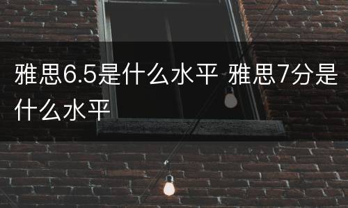 雅思6.5是什么水平 雅思7分是什么水平