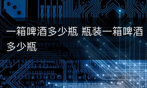一箱啤酒多少瓶 瓶装一箱啤酒多少瓶