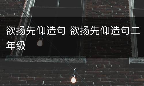 欲扬先仰造句 欲扬先仰造句二年级