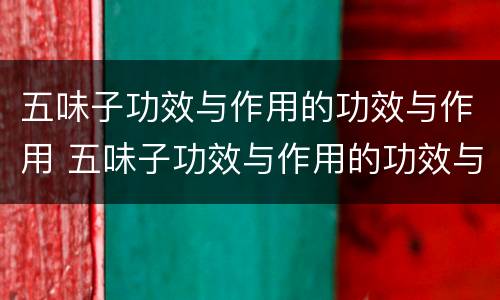 五味子功效与作用的功效与作用 五味子功效与作用的功效与作用是什么