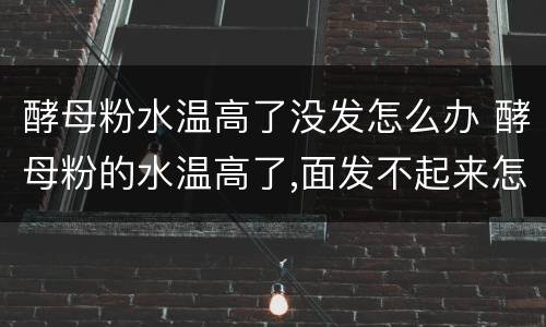 酵母粉水温高了没发怎么办 酵母粉的水温高了,面发不起来怎么办
