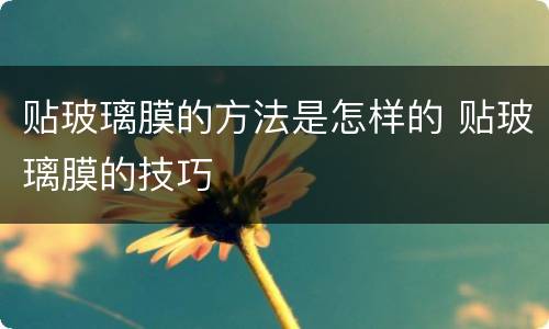 贴玻璃膜的方法是怎样的 贴玻璃膜的技巧