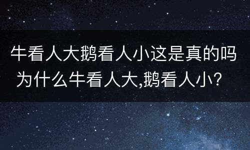 牛看人大鹅看人小这是真的吗 为什么牛看人大,鹅看人小?