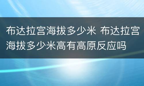 布达拉宫海拔多少米 布达拉宫海拔多少米高有高原反应吗