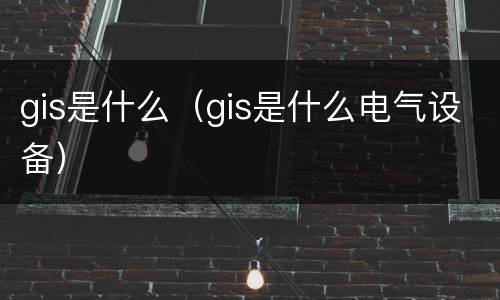 gis是什么（gis是什么电气设备）