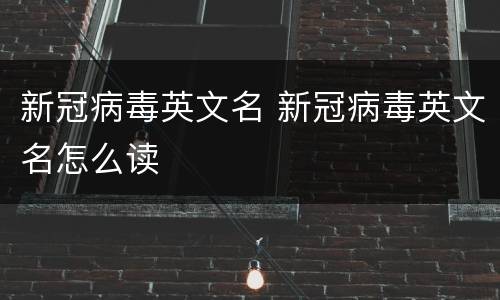 新冠病毒英文名 新冠病毒英文名怎么读