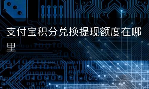 支付宝积分兑换提现额度在哪里