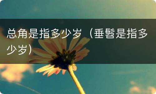 总角是指多少岁（垂髫是指多少岁）