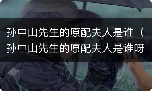 孙中山先生的原配夫人是谁（孙中山先生的原配夫人是谁呀）