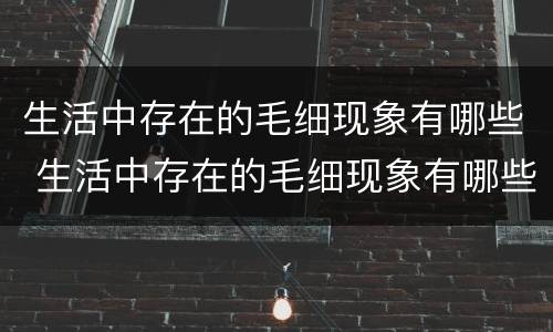 生活中存在的毛细现象有哪些 生活中存在的毛细现象有哪些呢
