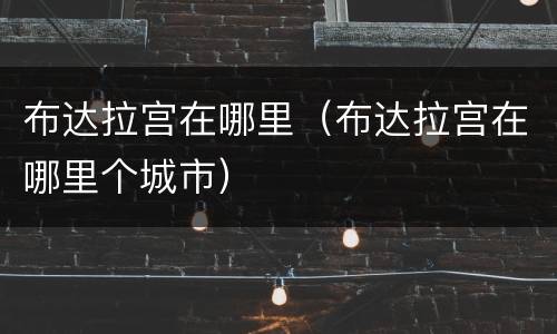 布达拉宫在哪里（布达拉宫在哪里个城市）