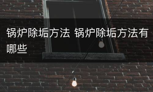 锅炉除垢方法 锅炉除垢方法有哪些