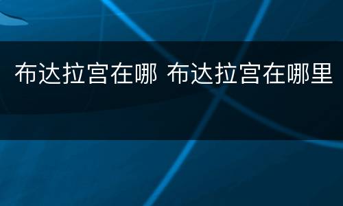 布达拉宫在哪 布达拉宫在哪里