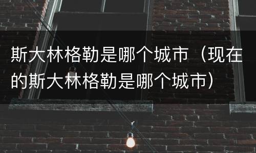 斯大林格勒是哪个城市（现在的斯大林格勒是哪个城市）
