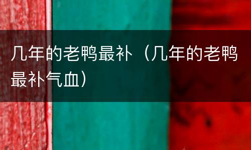 几年的老鸭最补（几年的老鸭最补气血）